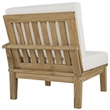 Pemberly Row Wood Outdoor Teak Right-Facing Chair in Natural/White