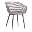 Pemberly Row Contemporary Plastic Outdoor Chairs in Grey (Set of 2)