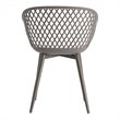 Pemberly Row Contemporary Plastic Outdoor Chairs in Grey (Set of 2)
