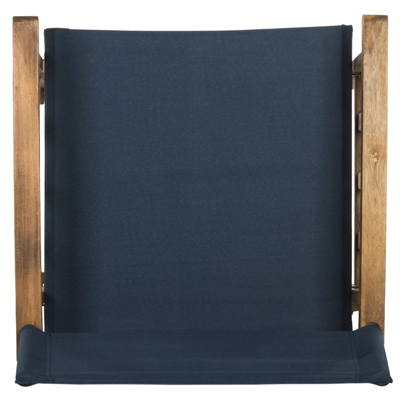 Pemberly Row Laguna Director Chairs in Natural & Navy (Set of 2)