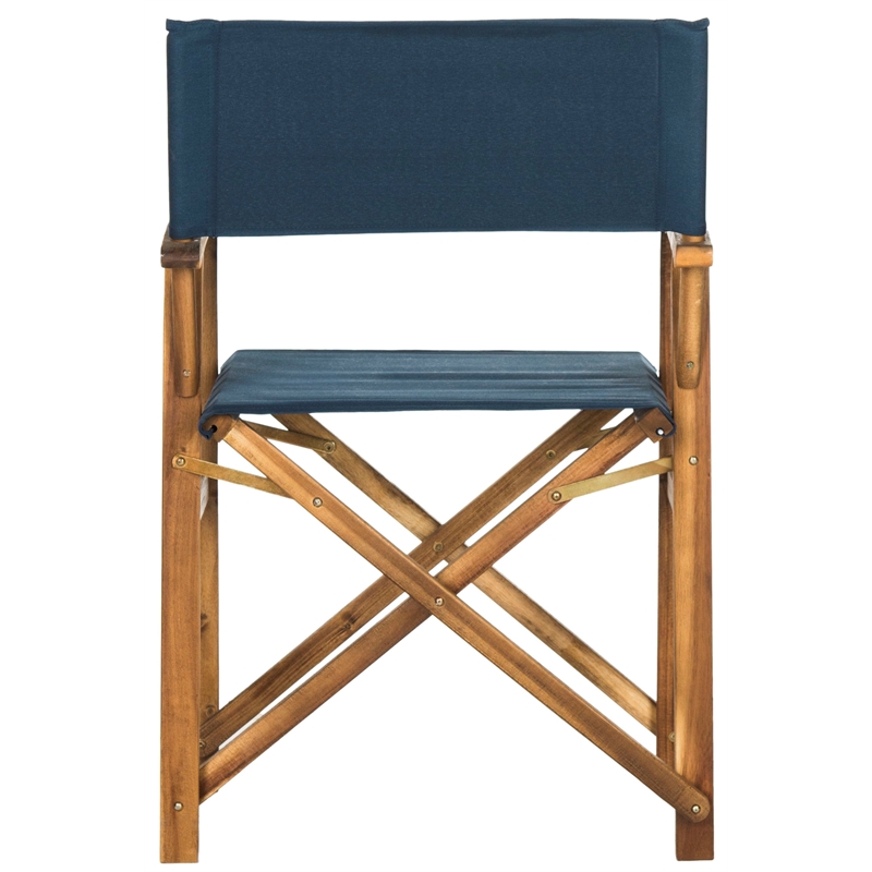 Pemberly Row Laguna Director Chairs in Natural & Navy (Set of 2)