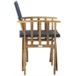 Pemberly Row Laguna Director Chairs in Natural & Navy (Set of 2)