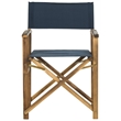 Pemberly Row Laguna Director Chairs in Natural & Navy (Set of 2)