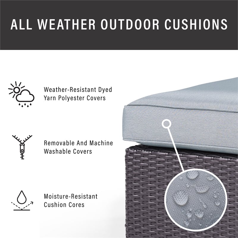 Pemberly Row Wicker / Rattan Patio Arm Chair in Brown and White