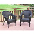 Pemberly Row Contemporary Resin Wicker Patio in Brown (Set of 2)