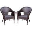Pemberly Row Contemporary Resin Wicker Patio in Brown (Set of 2)