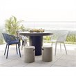 Pemberly Row Contemporary Plastic Outdoor Chairs in Blue (Set of 2)