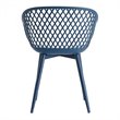 Pemberly Row Contemporary Plastic Outdoor Chairs in Blue (Set of 2)