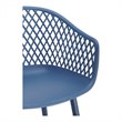 Pemberly Row Contemporary Plastic Outdoor Chairs in Blue (Set of 2)