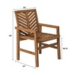 Pemberly Row Contemporary Outdoor Wood Patio Chairs in Brown (Set of 2)