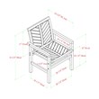 Pemberly Row Contemporary Outdoor Wood Patio Chairs in Brown (Set of 2)
