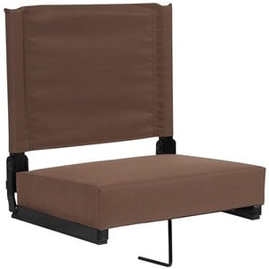 Pemberly Row Grandstand Comfort Seat in Aluminum Frame in Brown