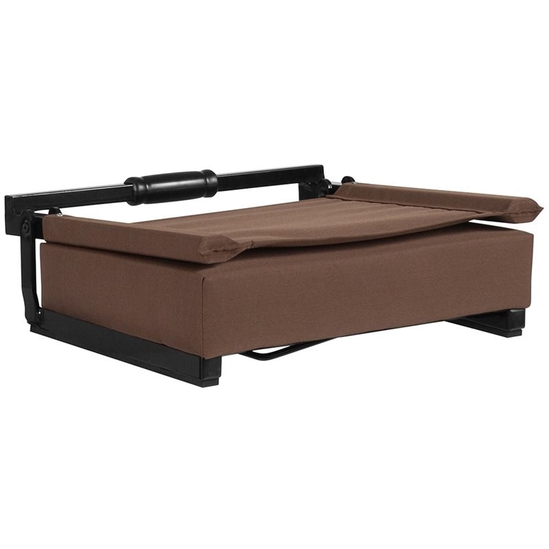 Pemberly Row Grandstand Comfort Seat in Aluminum Frame in Brown
