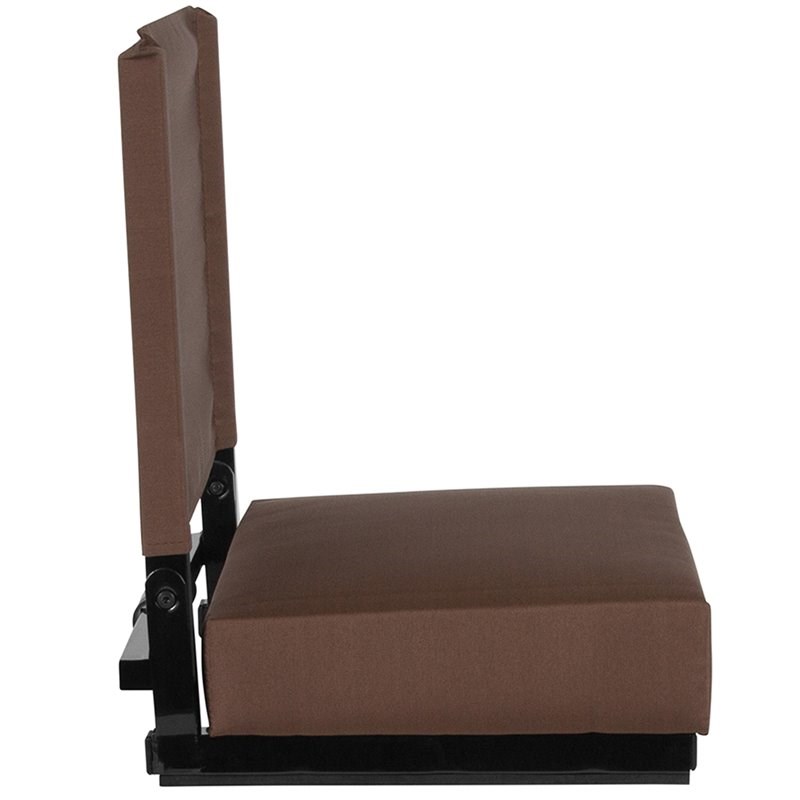 Pemberly Row Grandstand Comfort Seat in Aluminum Frame in Brown