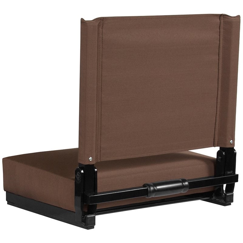 Pemberly Row Grandstand Comfort Seat in Aluminum Frame in Brown