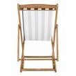 Pemberly Row Eucalyptus Wood Outdoor Sling Chair in Black/White (Set of 2)