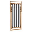 Pemberly Row Eucalyptus Wood Outdoor Sling Chair in Black/White (Set of 2)