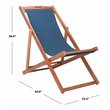 Pemberly Row Eucalyptus Wood/Polyester Sling Chair in Natural/Navy (Set of 2)