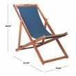 Pemberly Row Eucalyptus Wood/Polyester Sling Chair in Natural/Navy (Set of 2)