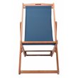 Pemberly Row Eucalyptus Wood/Polyester Sling Chair in Natural/Navy (Set of 2)