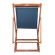 Pemberly Row Eucalyptus Wood/Polyester Sling Chair in Natural/Navy (Set of 2)
