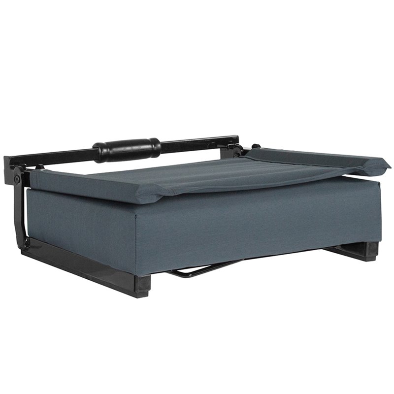 Pemberly Row Grandstand Comfort Seat in Aluminum Frame in Dark Blue