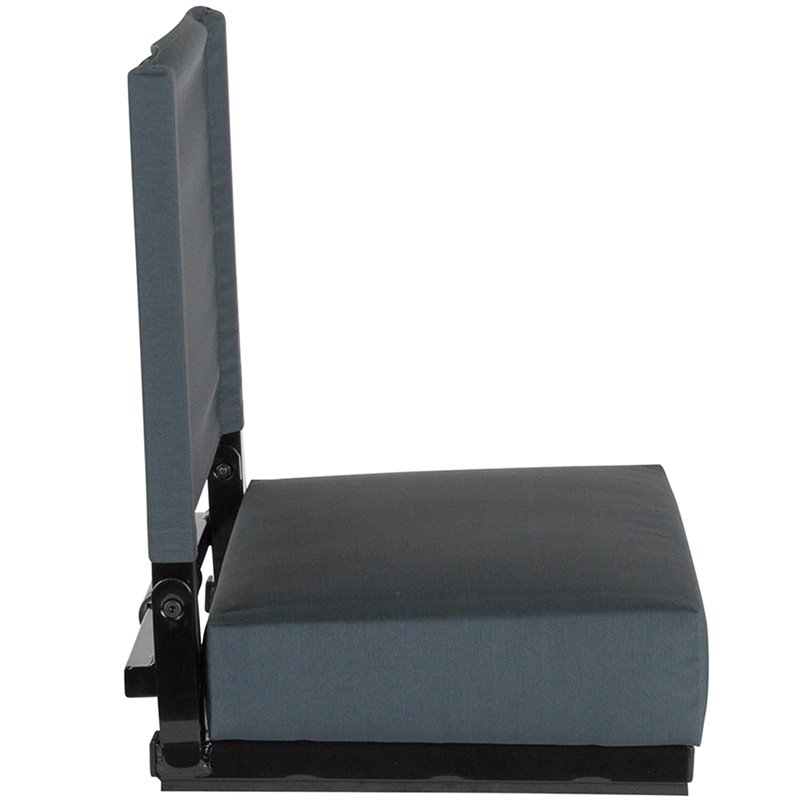 Pemberly Row Grandstand Comfort Seat in Aluminum Frame in Dark Blue