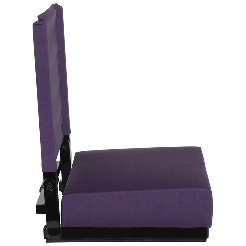 Pemberly Row Grandstand Comfort Seat in Aluminum Frame in Dark Purple