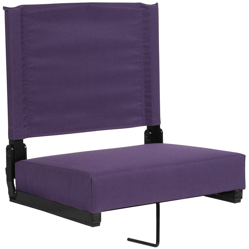Pemberly Row Grandstand Comfort Seat in Aluminum Frame in Dark Purple