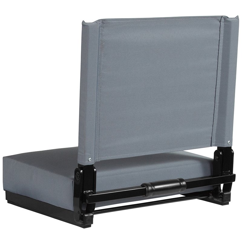 Pemberly Row Grandstand Comfort Seat in Aluminum Frame in Gray