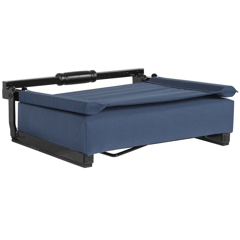 Pemberly Row Grandstand Comfort Seat in Aluminum Frame in Navy Blue