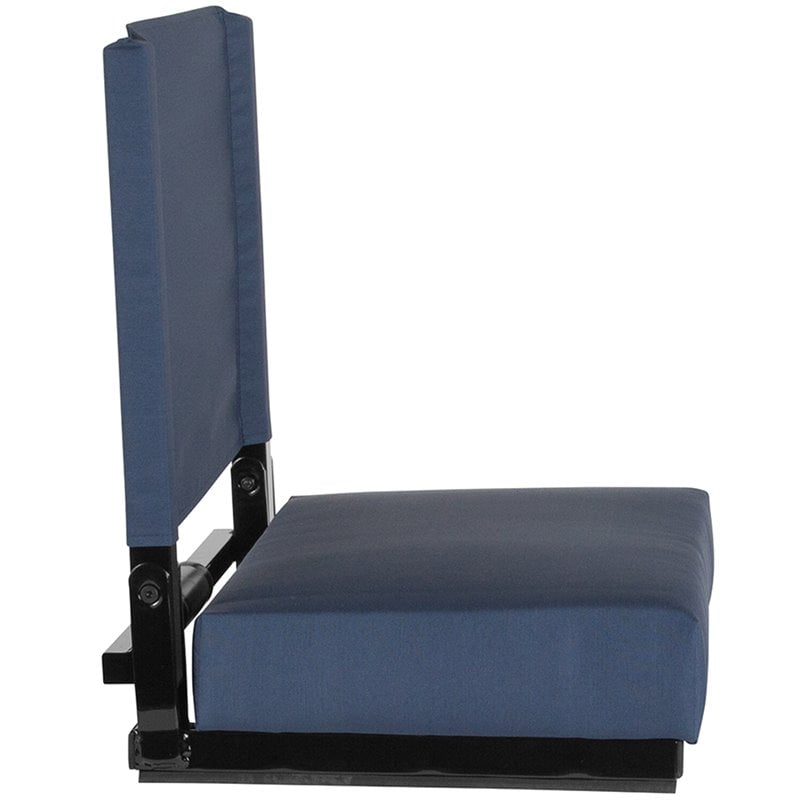 Pemberly Row Grandstand Comfort Seat in Aluminum Frame in Navy Blue