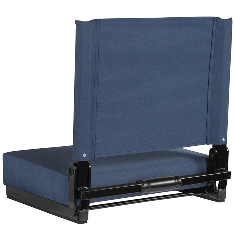Pemberly Row Grandstand Comfort Seat in Aluminum Frame in Navy Blue