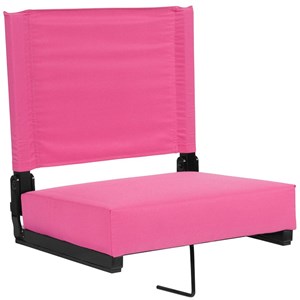 Pemberly Row Grandstand Comfort Seat in Aluminum Frame in Pink
