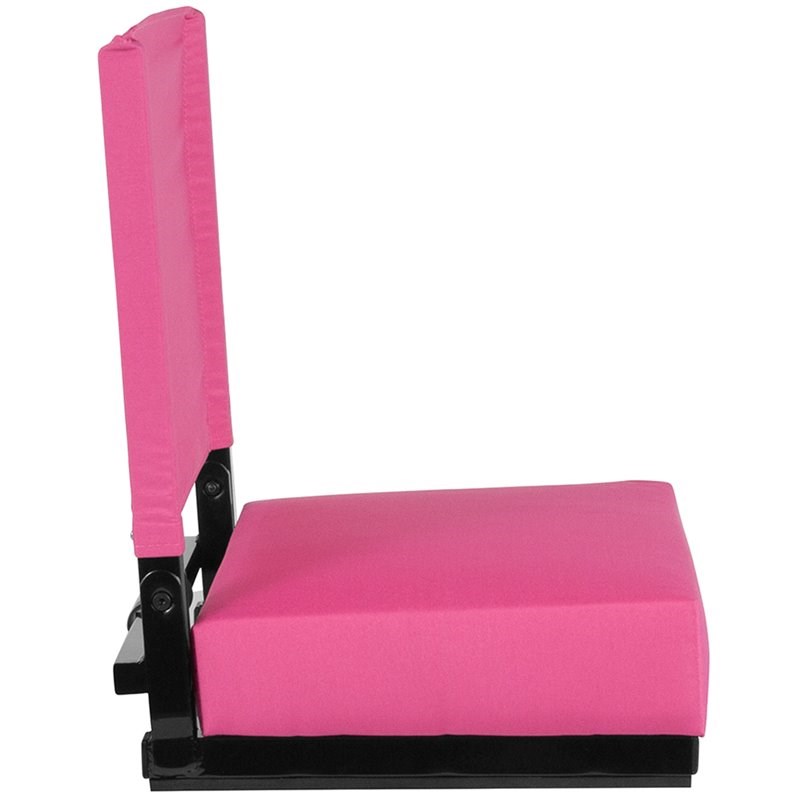 Pemberly Row Grandstand Comfort Seat in Aluminum Frame in Pink