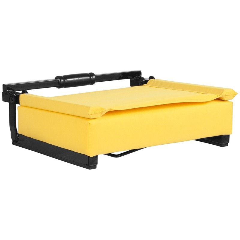 Pemberly Row Grandstand Comfort Seat in Aluminum Frame in Yellow
