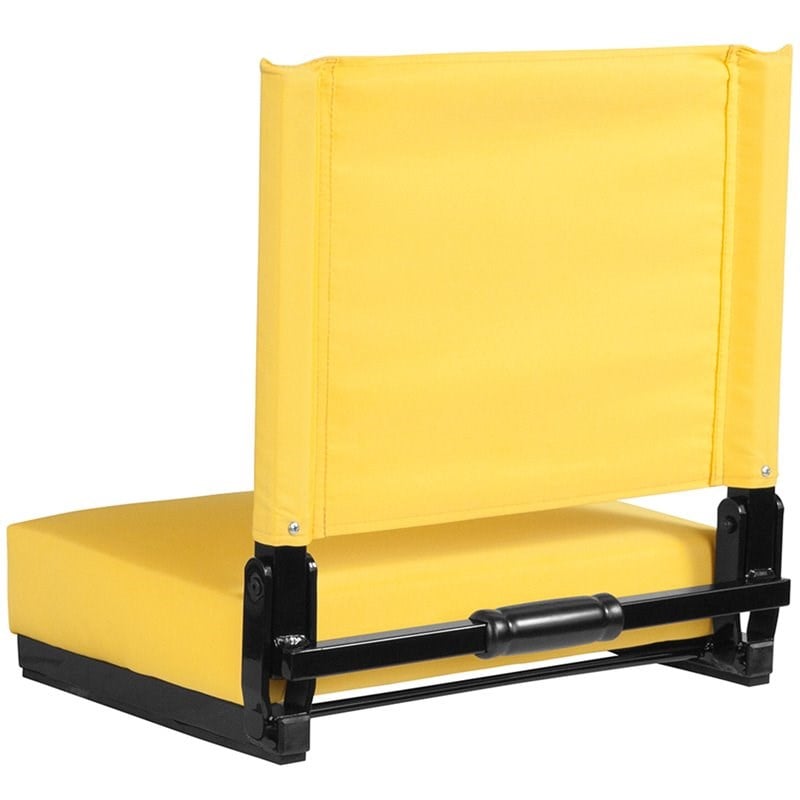 Pemberly Row Grandstand Comfort Seat in Aluminum Frame in Yellow
