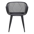 Pemberly Row Contemporary Plastic Outdoor Chairs in Black (Set of 2)