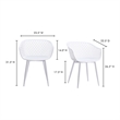 Pemberly Row Contemporary Plastic Outdoor Chairs in White (Set of 2)