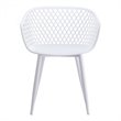 Pemberly Row Contemporary Plastic Outdoor Chairs in White (Set of 2)