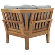 Pemberly Row Modern Wood Outdoor Teak Corner Chair in Natural/Gray