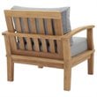 Pemberly Row Modern Wood Outdoor Teak Armchair in Natural/Gray