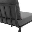 Pemberly Row Outdoor Patio Aluminum Armless Chair in Gray/Charcoal
