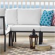 Pemberly Row Outdoor Patio Aluminum Armless Chair in Gray/White