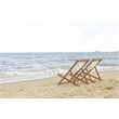 Pemberly Row Eucalyptus Wood/Polyester Sling Chair in Natural/Beige (Set of 2)