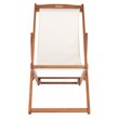 Pemberly Row Eucalyptus Wood/Polyester Sling Chair in Natural/Beige (Set of 2)
