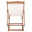 Pemberly Row Eucalyptus Wood/Polyester Sling Chair in Natural/Beige (Set of 2)