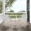 Pemberly Row Contemporary 3 Piece Metal Outdoor Chair Set in White Gloss