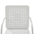 Pemberly Row Contemporary 3 Piece Metal Outdoor Chair Set in White Gloss