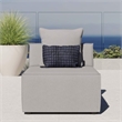 Pemberly Row Fabric Upholstered Outdoor Patio Sofa Armless Chair in Gray